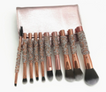 10-Piece Diamond Makeup Brush Set with Pouch