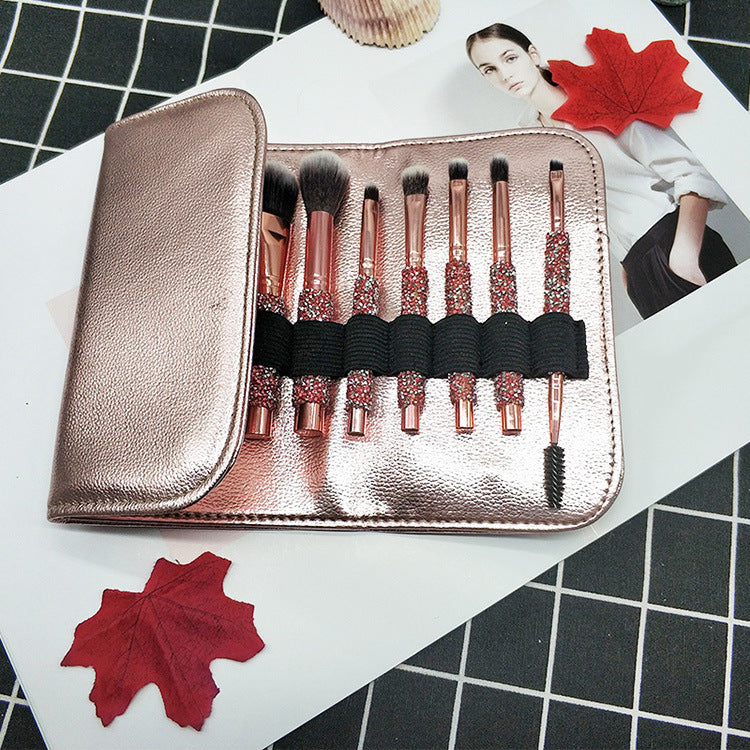 10-Piece Diamond Makeup Brush Set with Pouch